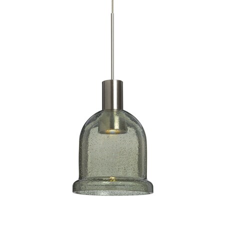 Besa Lighting Kiba Cord Pendant, Moss Bubble, Satin Nickel Finish, 1x3W LED 1XT-KIBAMS-LED-SN